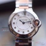 V6 Factory Ballon Bleu De Cartier Automatic White Dial 2-Tone Rose Gold Band 28mm Women's Watch